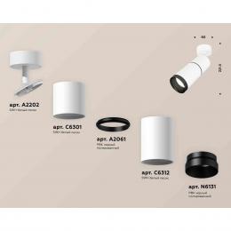 Комплект накладного светильника Ambrella light Techno Spot XM6312011 SWH/PBK белый песок/черный полированный (A2202, C6301, A2061, C6312, N6131)  купить